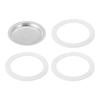 Uxcell Aluminum Coffee Pot Parts for Stainless Steel Espresso Maker with 1 Filter and 3 Silicone Gasket Seals Size 49x41x5.5mm for 2 Cup Mocha Coffee