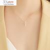 Fine Luxury Crystal Classic Cross 925 Stamped Silver Pendant Necklace for Woman Men Charm Fashion Party Wedding Jewelry Gifts