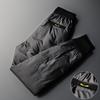 Down Leather Pants Men's Plus Velvet Thick Windproof Pants Winter Loose Down Pants Men's Pants