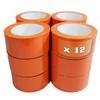 TECPLAST Pack of 12 Orange PVC Adhesive Tapes for Building 50 Mm X 33 M - Orange Construction Adhesive Roll