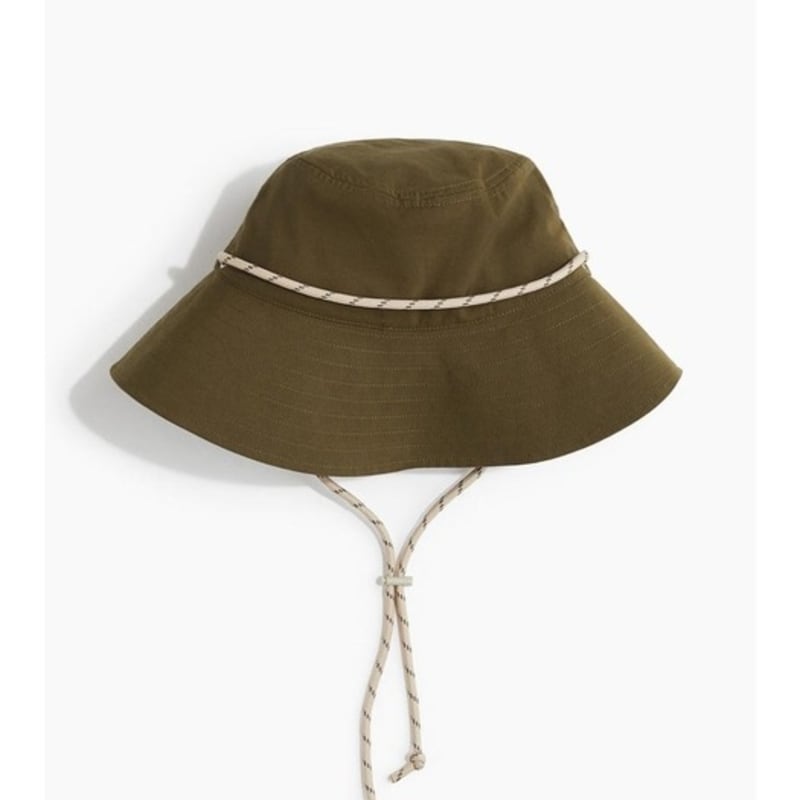 H&M Chin Strap Bucket Hat Dark Khaki Green 1289593003
