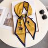 Temperament Thin Silk Scarf Silk Long Strip High-End Fashion Women'S Headscarf Versatile Thin Narrow Streamer Diagonal Scarf