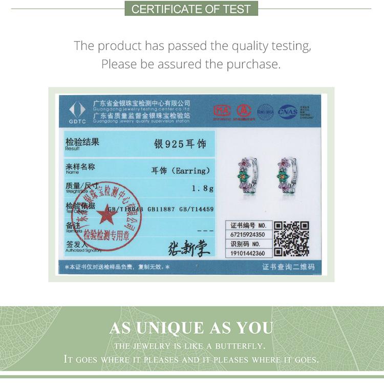 Женские серьги BAMOER из стерлингового серебра 925 пробы с нежным блестящим розовым цирконом и цветами, модные ювелирные изделия