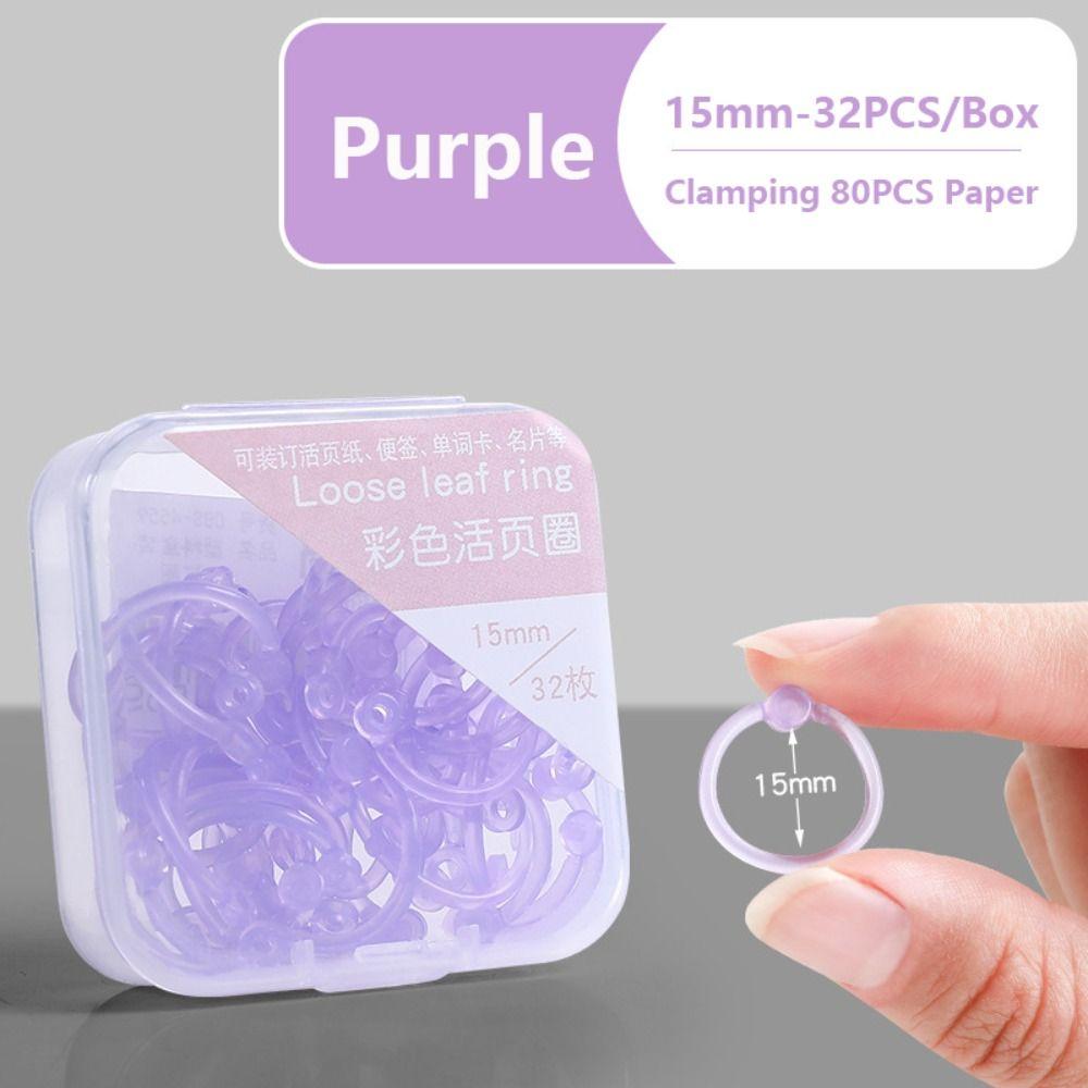 DIY Binder Ring 15/20/25mm Loose Leaf Paper Fixing Clip Loose-leaf Book Hoops  School Office
