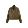 Solid Color Comfortable Long Sleeve Stand Collar Casual Jacket Men Jackets Dark-Olive-Green 2521203-528