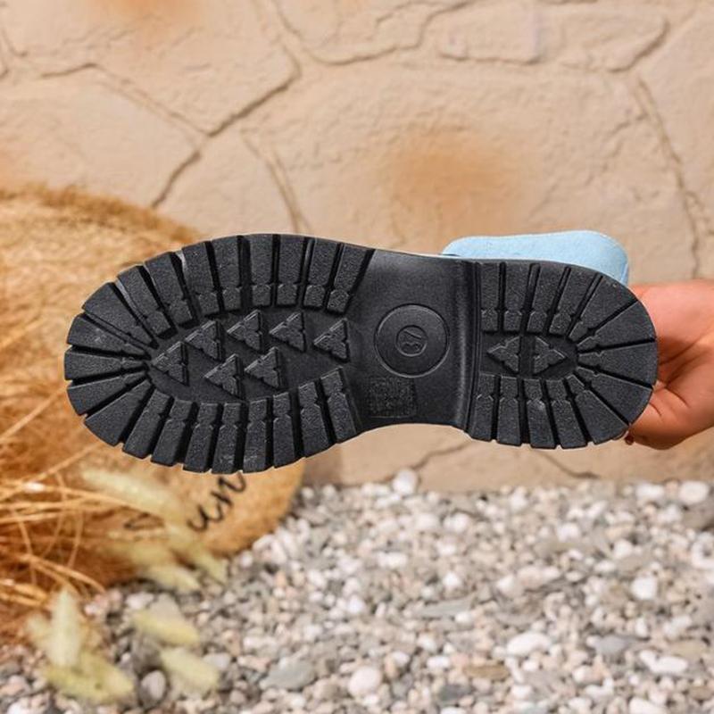 Fashion Thick Bottom Denim Ankle Boots Women 2025 Autumn Fashion Tie-Dye Side Zip Western Cowboy Boots Woman's Platform Shoes Plus Size