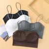 Women's Ice Silk Underwear Student Push-Up Thickened Enhancing Backless Sling Camisole Cami Base Layer Summer