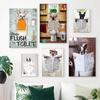 Fashion Toilet Dog Poster Funny Animals Cartoon Canvas Painting Prints Wall Pictures Modern Kids Room Bathroom Home Decor