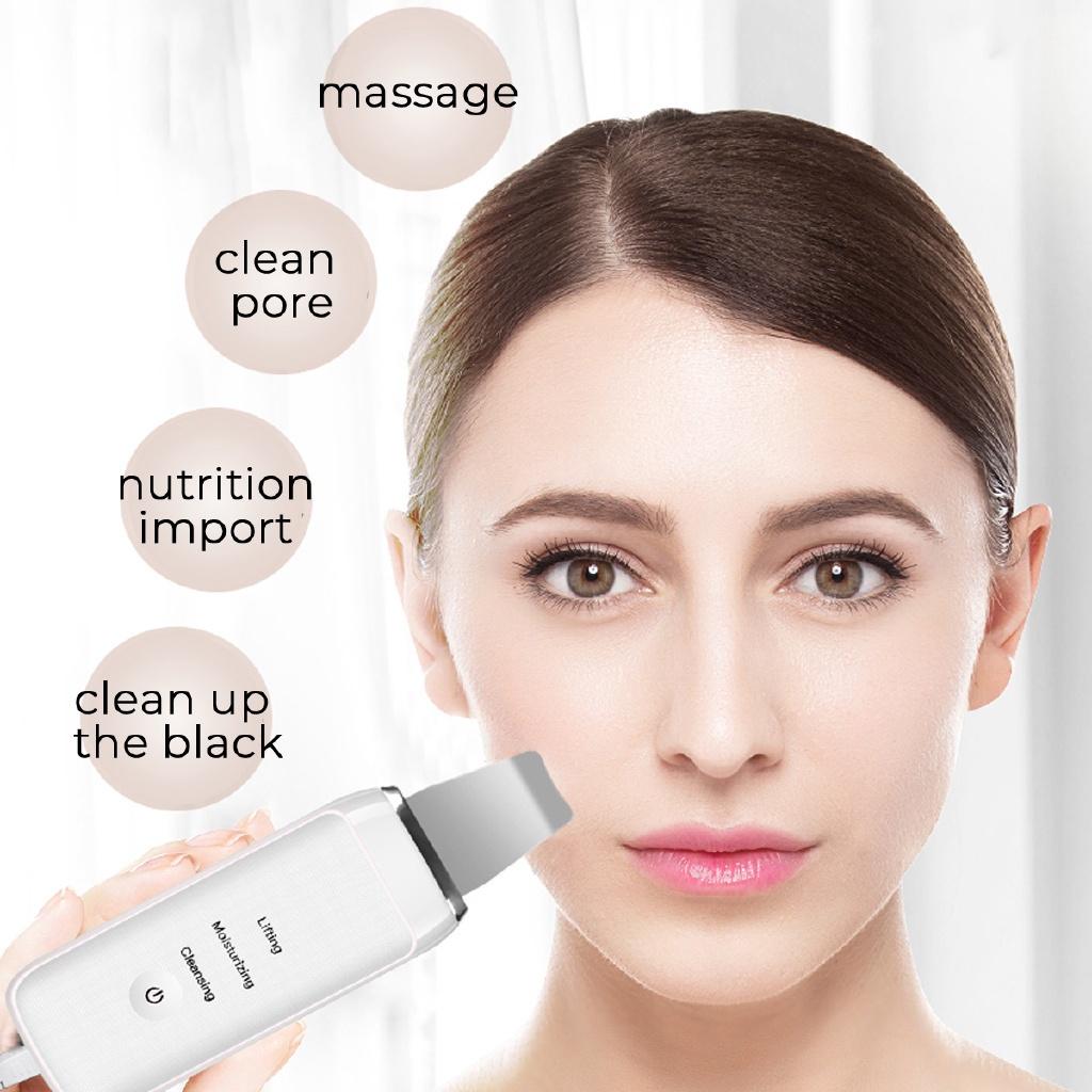 Ultrasonic Skin Scruber Portable Face Cleanser Massager Deep Cleaning Dead Skin Removal Beauty Machine USB Charging