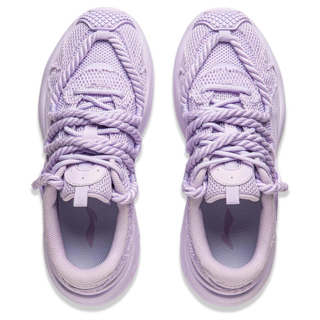 Li-Ning Bubblegum Versatile Retro Dad Shoes Thick Sole Fashion Trend Shock Absorption Non-Slip Breathable Support Low-Top Casual Shoes AGCV134-3