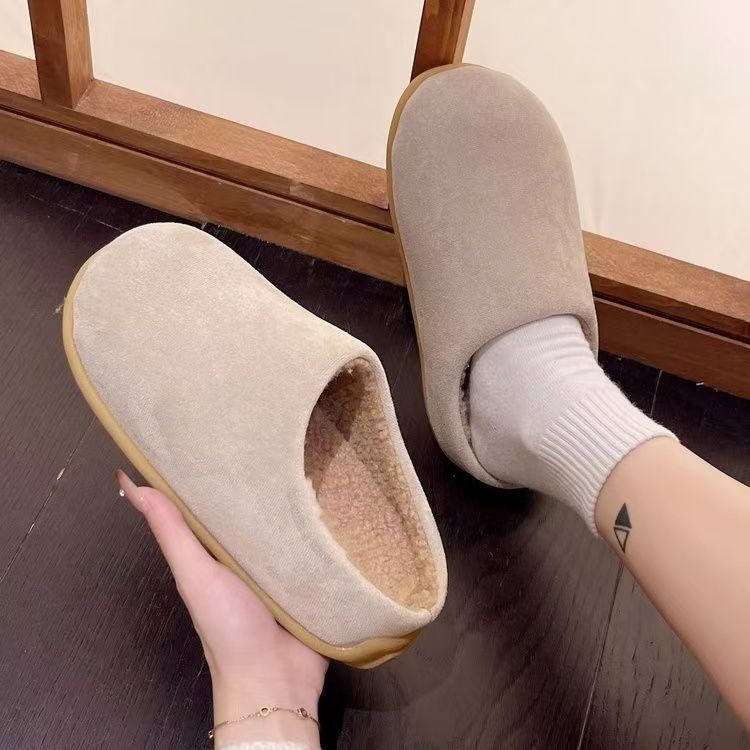 Baotou Shoes Women's Half Slippers Fashionable Outer Wear Autumn and Winter New Versatile Soft-soled Potato Shoes