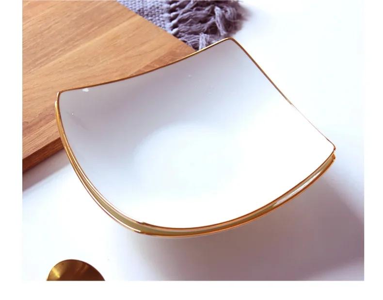 Ceramic Deep Soup Plate Square European-style Deep Mouth Square Dish Serving Dish