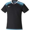 Tennis Wear Badminton Wear Quick Dry Game Shirt Sweat Absorbent Quick Drying Dynamotion Fit 72MA1020 XS [Mizuno] Black/Turquoise
