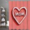 Happy Mother's Day Love Red Shower Curtain, Bathroom Decorative Shower Curtain, Waterproof Shower Curtain with Hooks