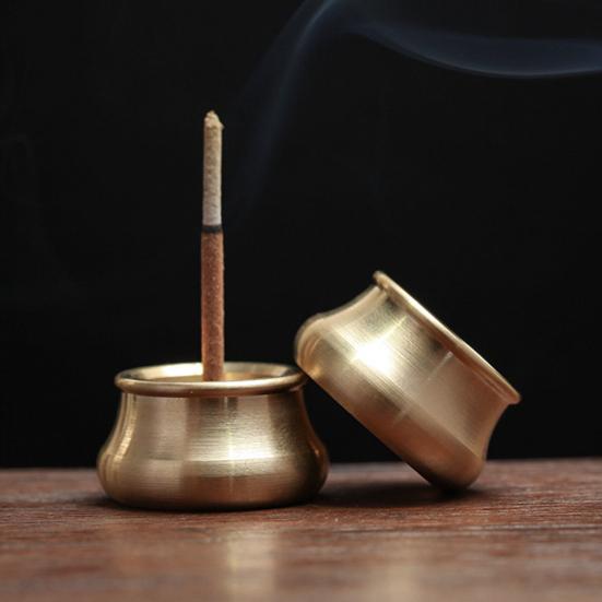 Incense Burner Smooth Exquisite Golden Bowl Shape Incense Stick Holder for Bedroom