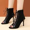 Lace-up Sandal Boots Female Hollow Fine Heel Large Size Sandals