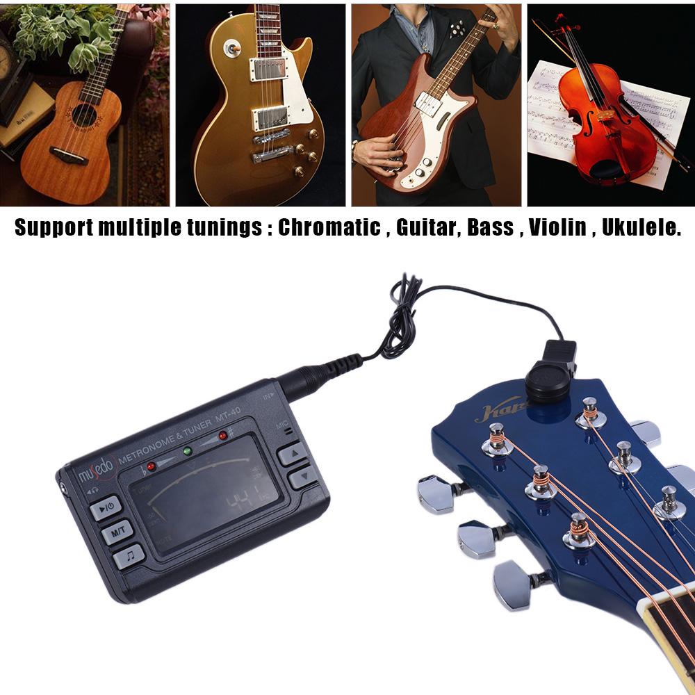 Portable Instrument 3 In 1 Metronome Tuner Tone Generator for Guitar Bass Violin Ukelele Chromatic Clear LCD Display