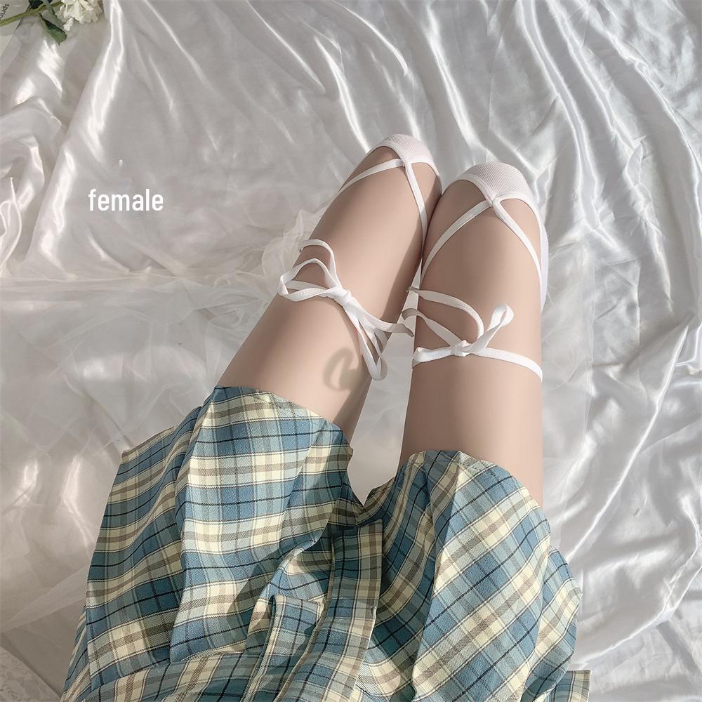 Women's Sexy Lace Garter Stockings - Black & White High Style Pantyhose