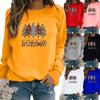Women Winter Clothing Christmas Printed Casual Sweatshirt Long Sleeve Tops T-shirt Ladies Round Neck Pullover Sweater