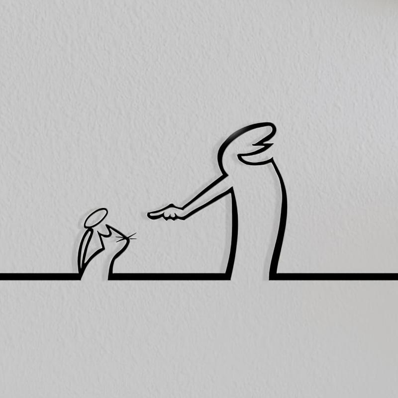 Metal Wall Decor Wrought Iron Sign Home Interior Door Frame Art Hanging Painting Room Decor Lucky Cat Home Decoration