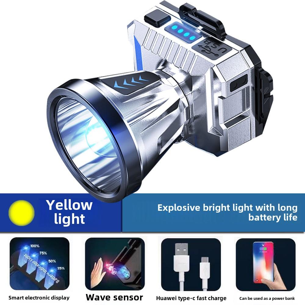 Strong Light Charging Super Bright Head-mounted Lighting Induction Long Battery Life Outdoor Fishing Light