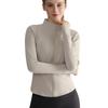 Women's Autumn Sports Jacket Waist Slim Fit Zipper Shirt Long Sleeve Warm Stand Collar Yoga Wear Top