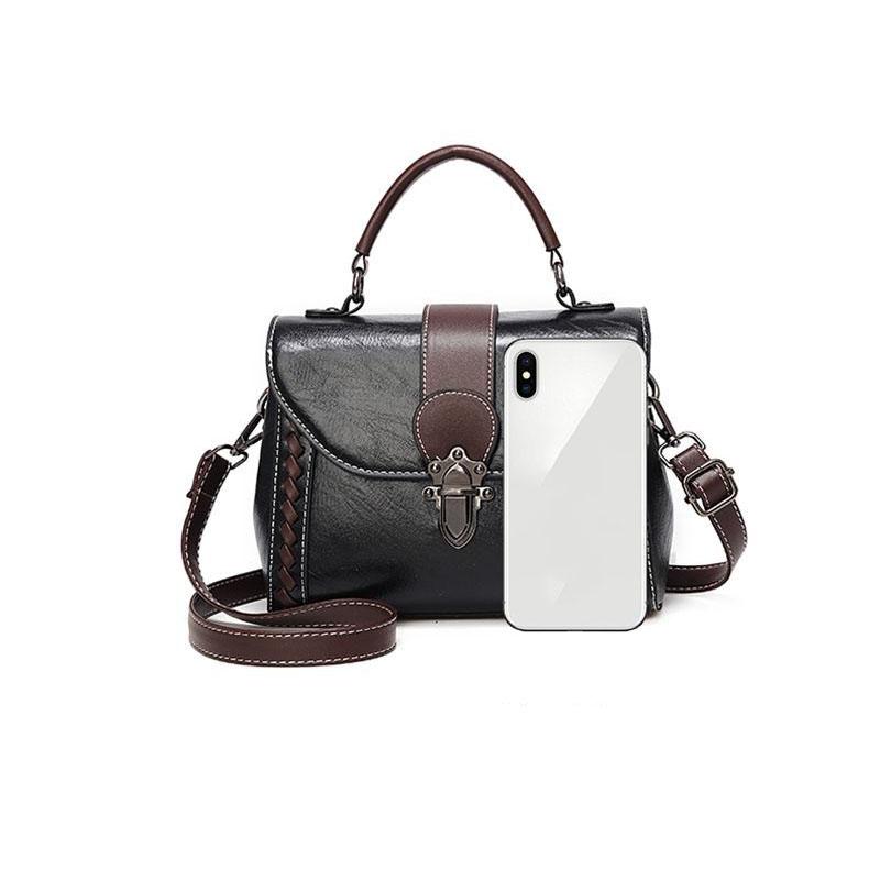 Women PU HandBag Women Single Shoulder Bags Casual Small Square Bag Leather Stitching Soft Messenger Bag