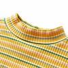Kids' Long-sleeved T-shirt with Mock Turtleneck, Stripes, 2 Colors, and 5 Sizes Available