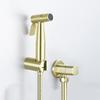 Brushed Gold Bidet Faucet Toilet Sprayer Douche Hygienic Shower Handheld Bidet Spray Shower Set Single Cold Water Tap