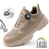 New Rotating Button Work Shoes Safety Sneakers Breathable Summer Male Boots Lightweight Indestructible Steel Toe Footwear