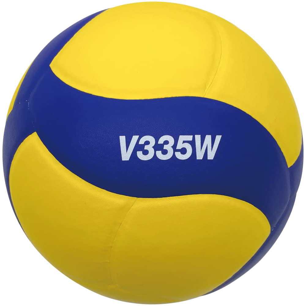 Mikasa Volleyball Practice Ball, Size 5, for Adults, Colleges, and High Schools, Yellow/Blue, Recommended Internal Pressure 0.3-0.325 Kgf/cm², V335W