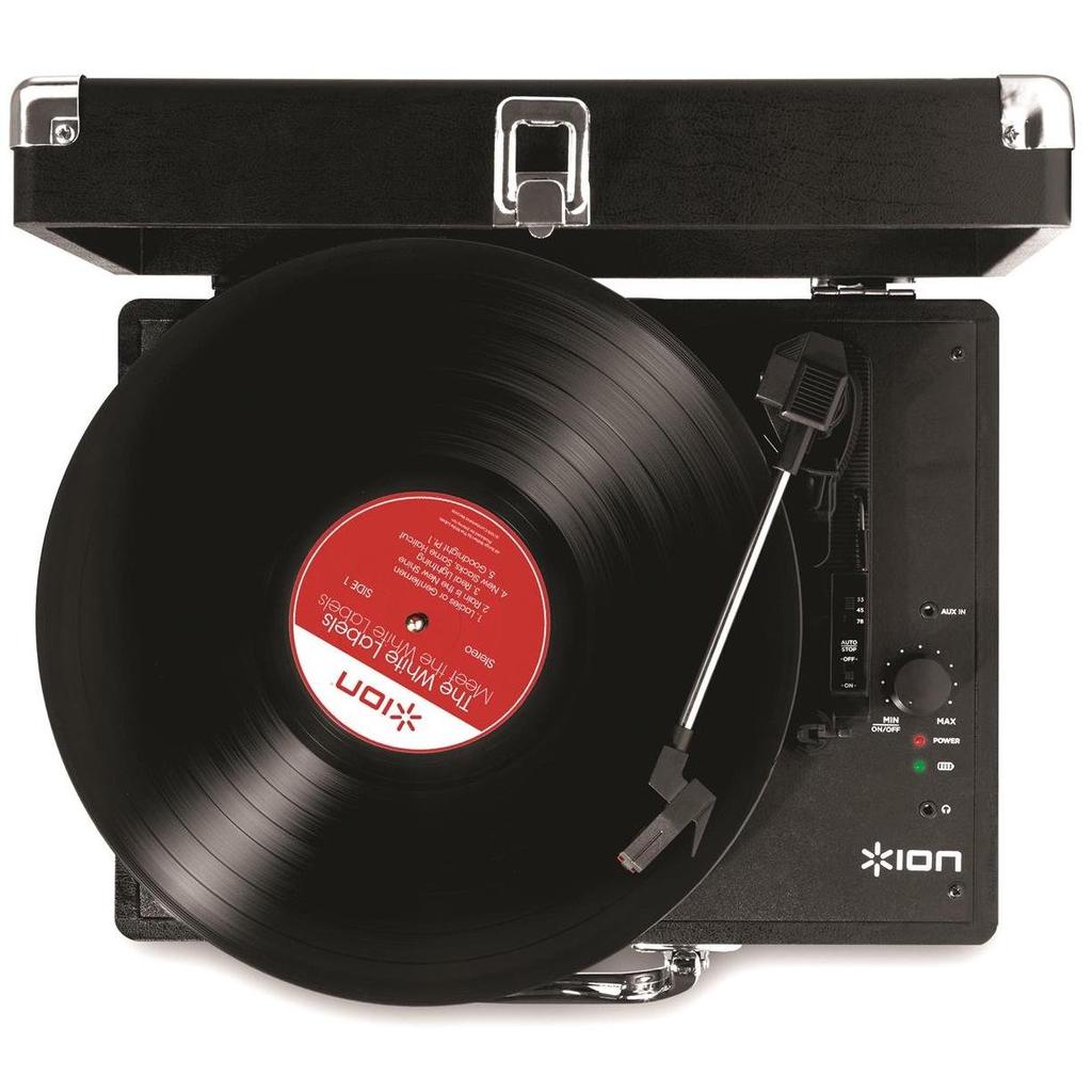 ION Audio Portable Record Suitcase USB Record the Sound of Records To Your PC Via USB Mac PC Vinyl Motion Player, Type, Built-in Speaker, Terminal,