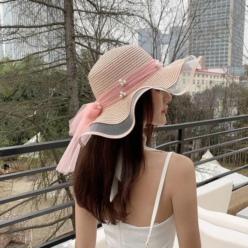 Straw Hat Women's Seaside Beach Hat Summer Temperament All-match Fashion Sun Hat Sunscreen Anti-ultraviolet Sun Hat