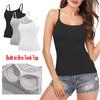 Summer Sleeveless Padded Shirt Women Camisoles Tops with Built In Bra Spaghetti Strap Basic Tank Top
