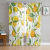 Lemon Flower Leaf Fruit Chiffon Sheer Curtains for Living Room Bedroom Home Decoration Window Voiles Tulle Drapes Curtain