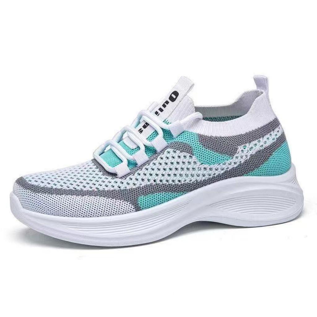 Leisure Sports Shoes New Thick Soled Height Increasing Mesh Breathable Color Blocked Vulcanized Shoes