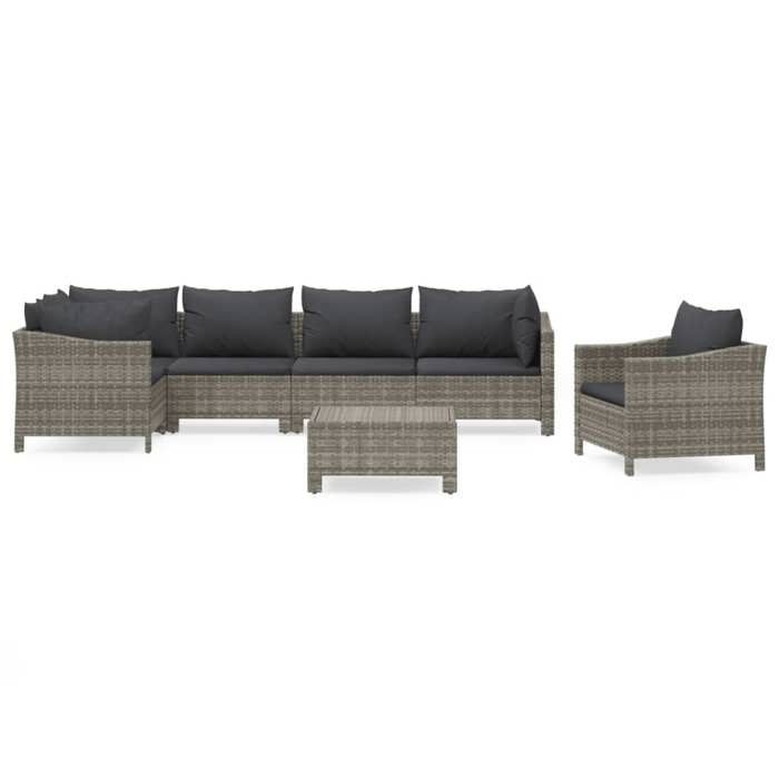 VidaXL Garden Lounge Set with Cushions 7 Pcs, Patio Furniture Set, Outdoor Furniture, Patio Sofa, Modern, 3187283