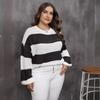 Women's Autumn/Winter Clashing Stripes Pullover Sweater