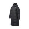 Li Ning Hot Pot Down Jacket Series Water Resistant Windproof Cold Resistant Warm Solid Color Hooded Zipper Reflective Loose Long Down Coat AYMU502-2