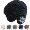 New Unisex Winter Hat Fleece Lined Warm Cap Stylish Soft Beanie Hat For Men Women Outdoor Earflap Knitted Hat