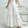 2024 Autumn White Y2k Skirt with Elastic Waist Loose Mid Length Design for Spring Summer Ankle Length Skirt Fairy Skirt Korean