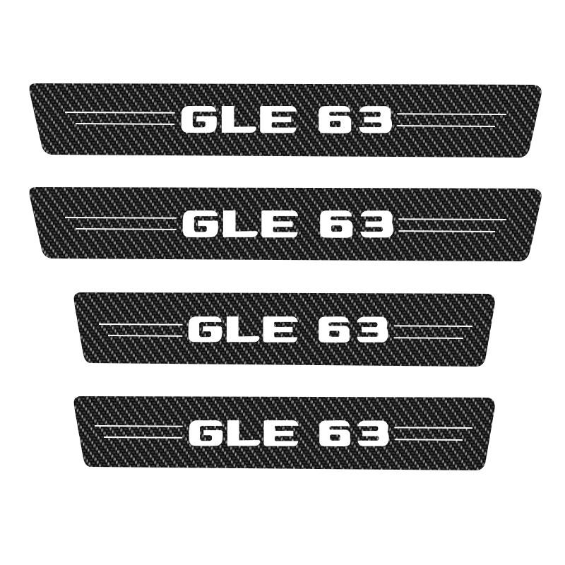 Four Carbon Fiber Scratch Protection Stickers for Car Doorsill Are Applicable To Mercedes Benz W124 W203 W204 ML Auto