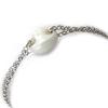 [N0313] - White 'Coffee Bean' Silver Bracelet (ceramic)