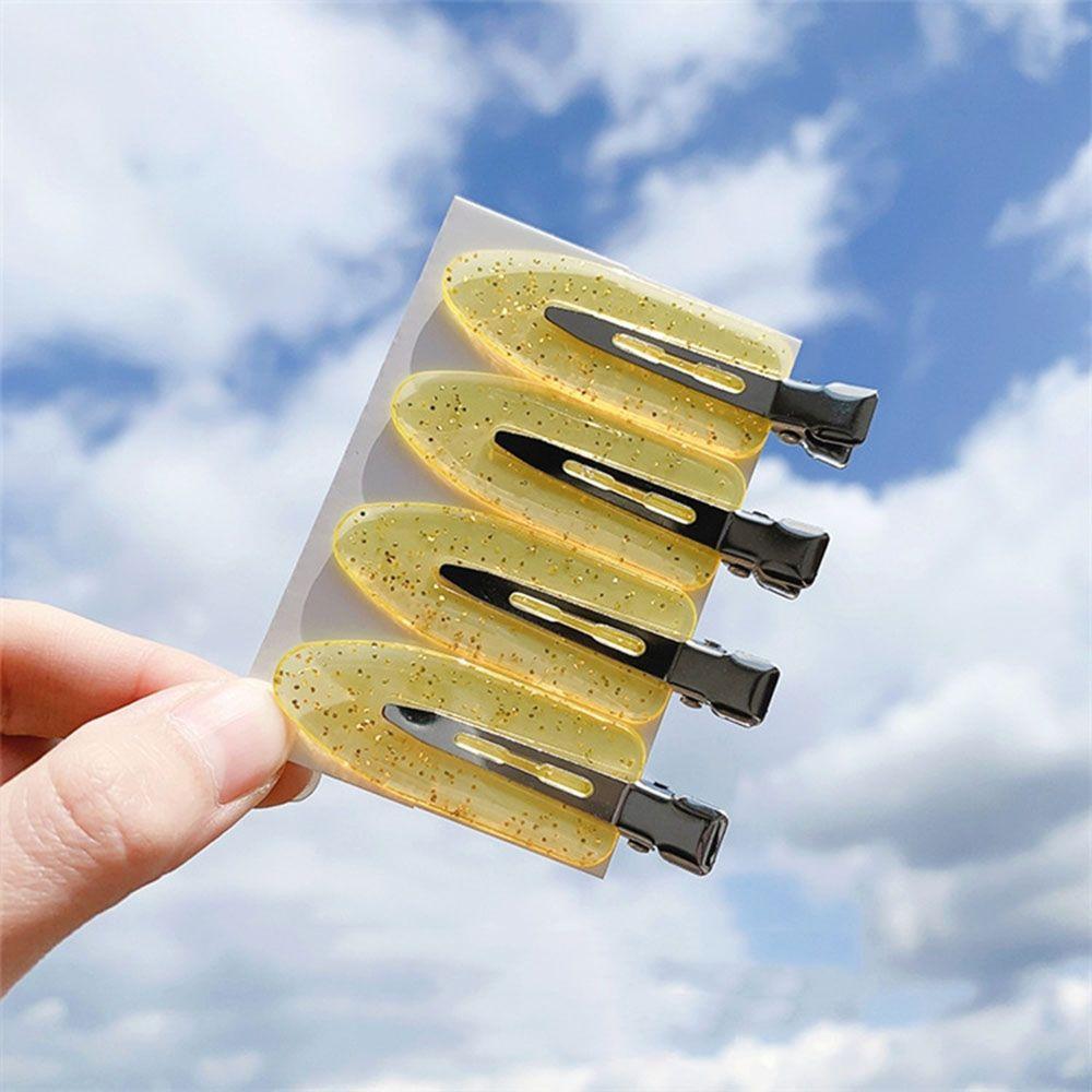 Hairdressing No Mark Candy Color Seamless Hair Clips No Bend Barrettes Bang Clip No Crease Hairpin