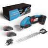 Cordless Hedge Trimmer - 20V Electric Shrub Trimmer Grass Trimmer Handheld Mower, Hedge Trimmer with 2 Rechargeable Batteries and Charger for Garden