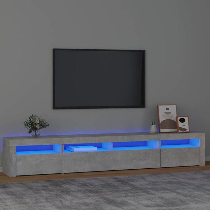 VidaXL Meuble TV avec Lumières LED Centre de Divertissement Rangement Meuble Média Meuble de Salon Salle de Séjour Maison 3152725