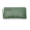 PEANUTS SNOOPY Round Zipper Long Wallet Green 73053 Italian Leather (Blue (Green))