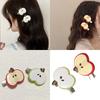 Pack of 2 Cartoon Apple Hair Clip Resin Hairpin Side Barrette for Girls Kids Daily Use Women Fashion Accessories