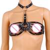 New Black Sexy Women Goth Lingerie Leather Halter Neck Body Bondage Cage Bra