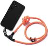 Protective Case - BOOLING - for Samsung Galaxy A55 5G - Black Silicone - Shockproof - Removable Orange Lanyard